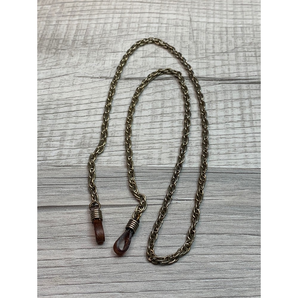 Vintage Bronze Tone Metal Link Eyeglass Chain Sunglasses Holder Strap 24 Inch